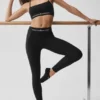 High-Waist Alosoft 7/8 Relay Legging — Negro/Blanco