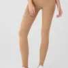 High-Waist Alosoft Head Start Leggings - Toasted Almond