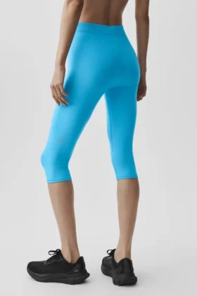 High-Waist Alosoft Iconic 90’S capri pants — Azure blue