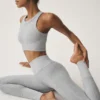 High-Waist Alosoft Lounge Leggings - Gris jaspeado deportivo