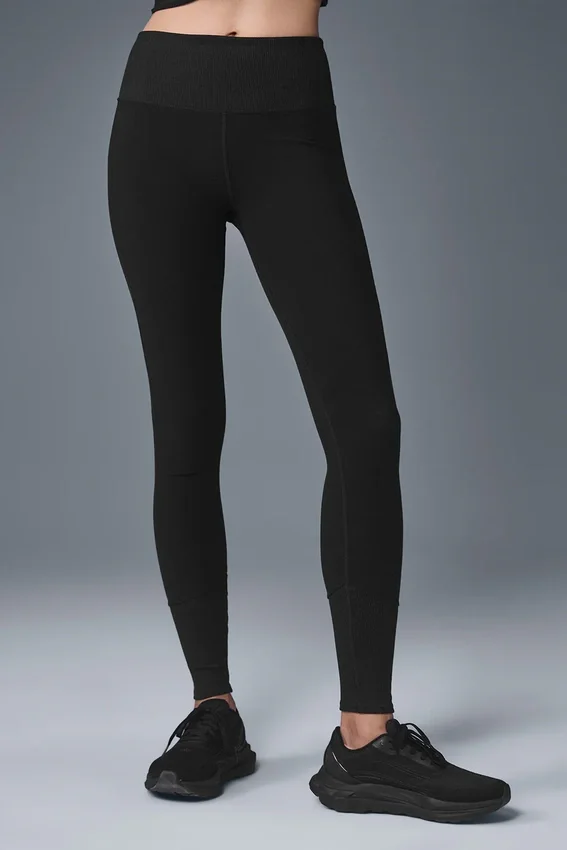 High-Waist Alosoft Lounge Leggings — Negro