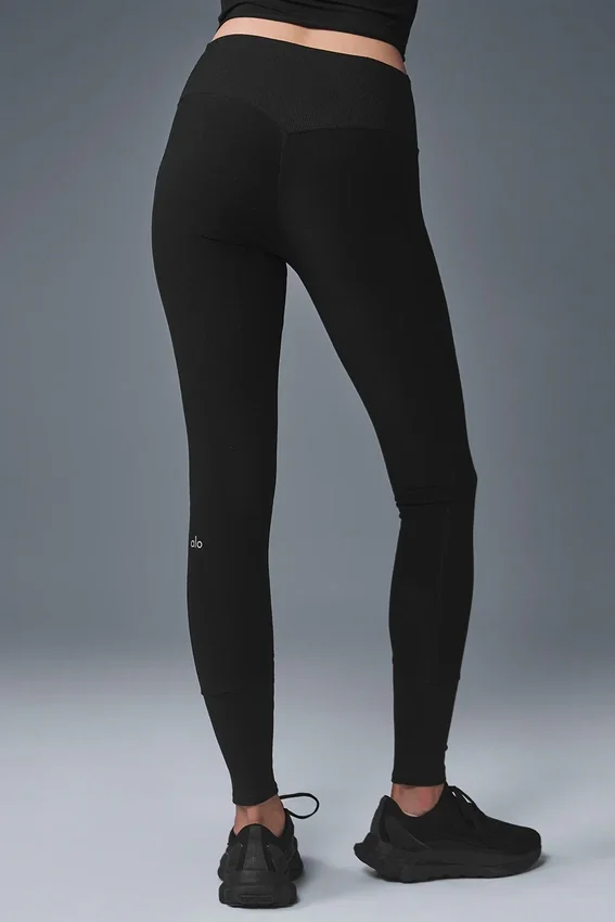 High-Waist Alosoft Lounge Leggings — Negro