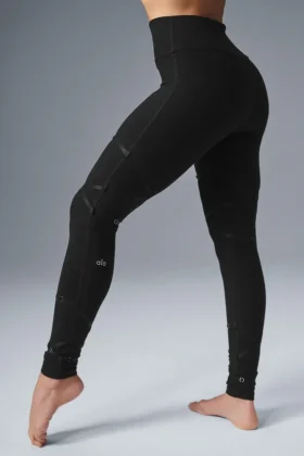 High-Waist Alosoft Spotlight Leggings - Negro