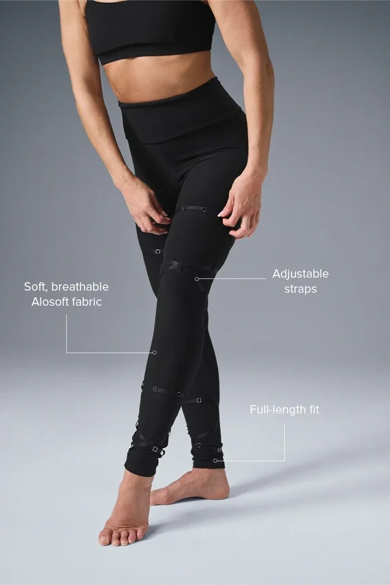 High-Waist Alosoft Spotlight Leggings - Negro