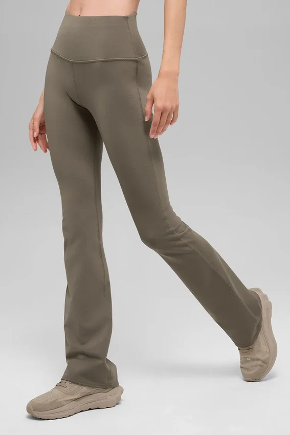 High-Waist Bootcut Leggings Airbrush - Cacao claro