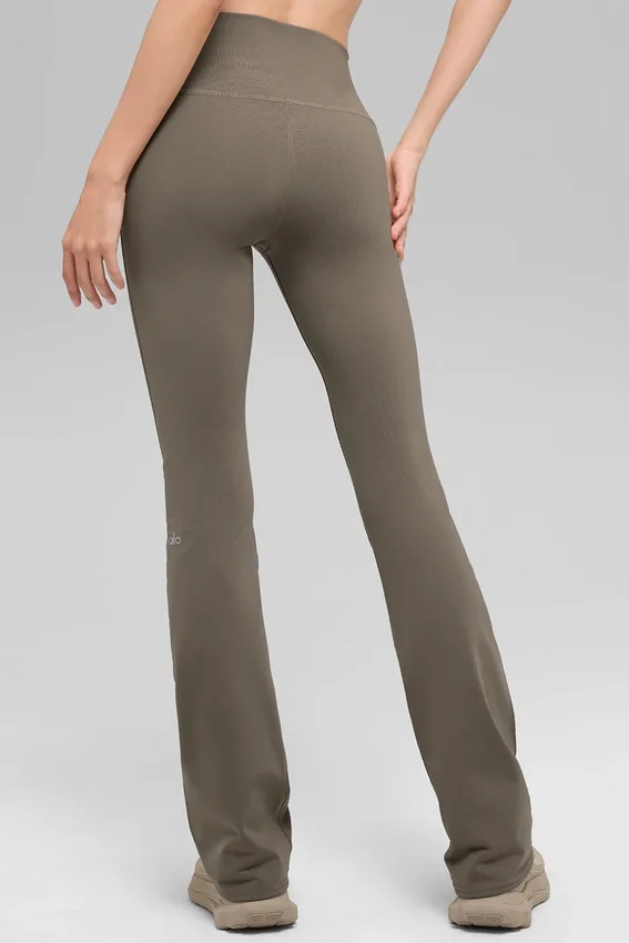 High-Waist Bootcut Leggings Airbrush - Cacao claro