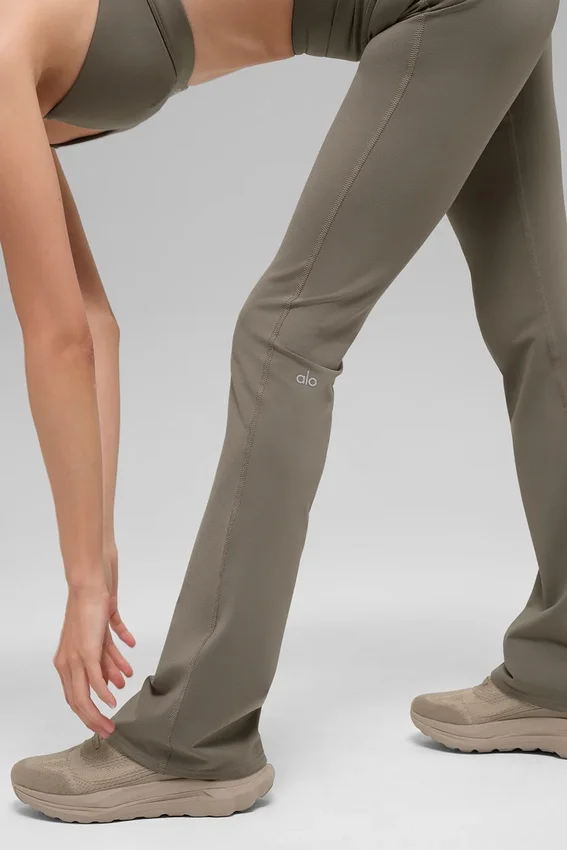 High-Waist Bootcut Leggings Airbrush - Cacao claro
