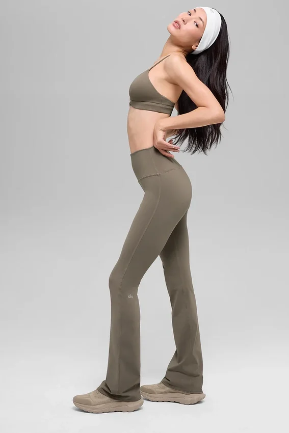High-Waist Bootcut Leggings Airbrush - Cacao claro