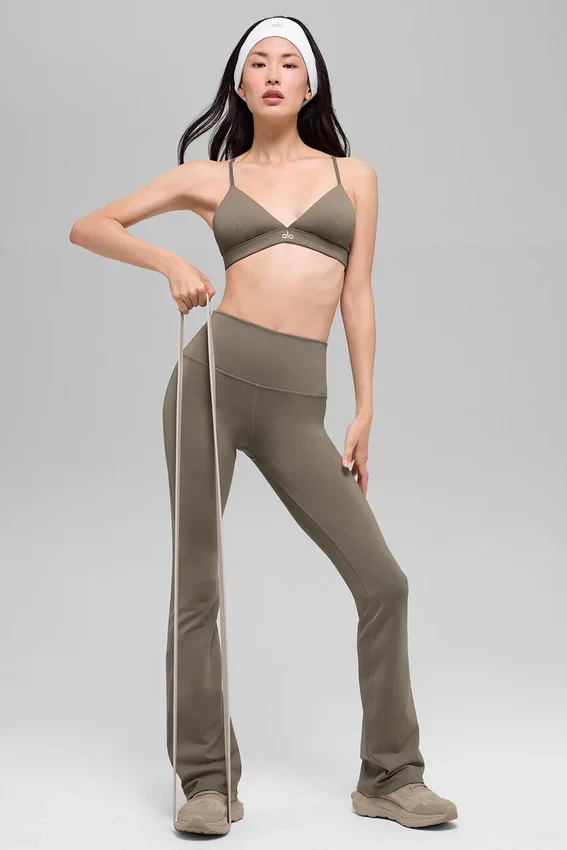 High-Waist Bootcut Leggings Airbrush - Cacao claro