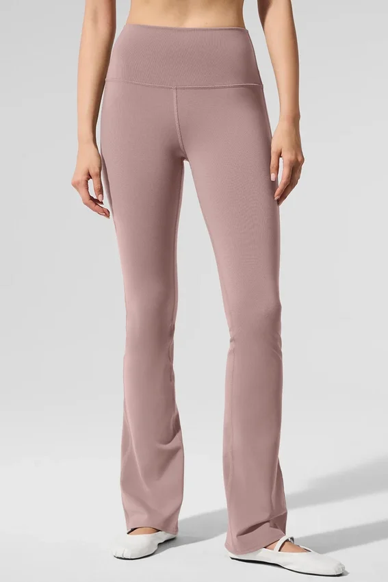 High-Waist Bootcut Leggings Airbrush - Gris topo
