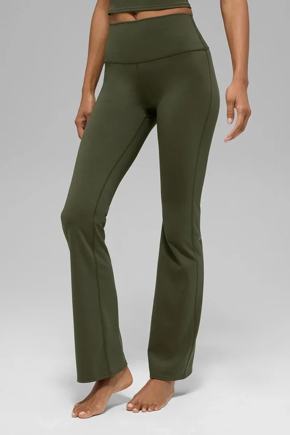 High-Waist Bootcut Leggings Alo Softsculpt – Verde oliva