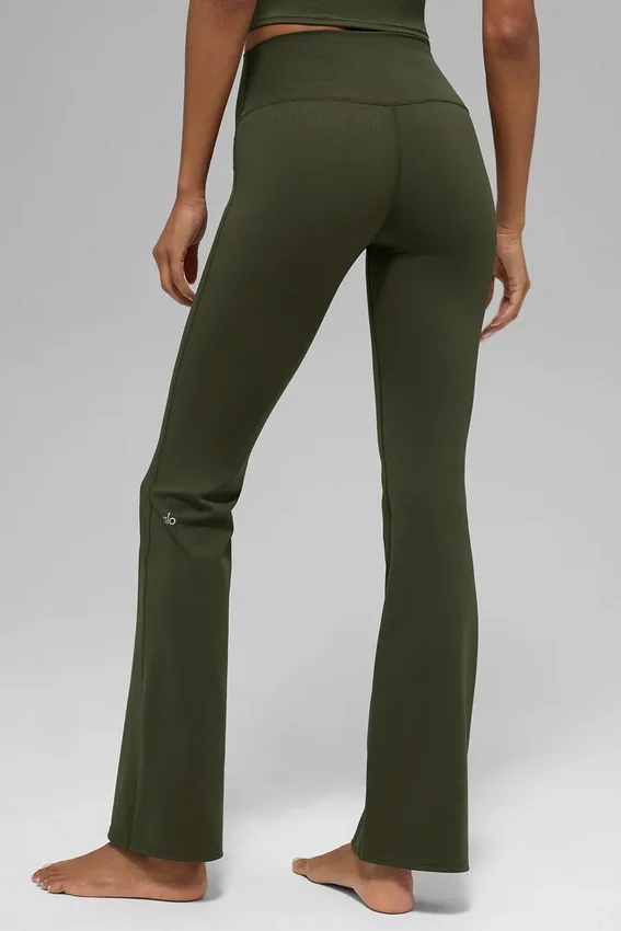 High-Waist Bootcut Leggings Alo Softsculpt – Verde oliva