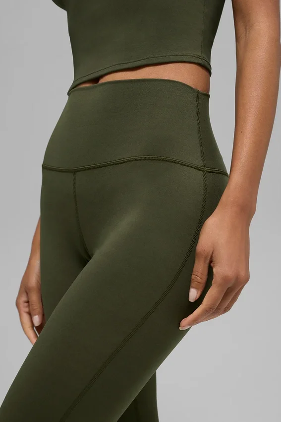 High-Waist Bootcut Leggings Alo Softsculpt – Verde oliva
