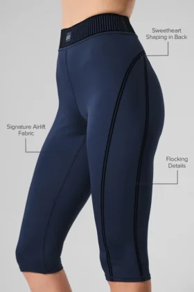 High-Waist Capri Pants from the Airlift Collection – Navy