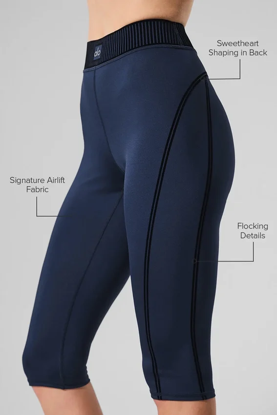 High-Waist Capri Pants from the Airlift Collection - Navy