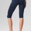 High-Waist Capri Pants from the Airlift Collection - Navy