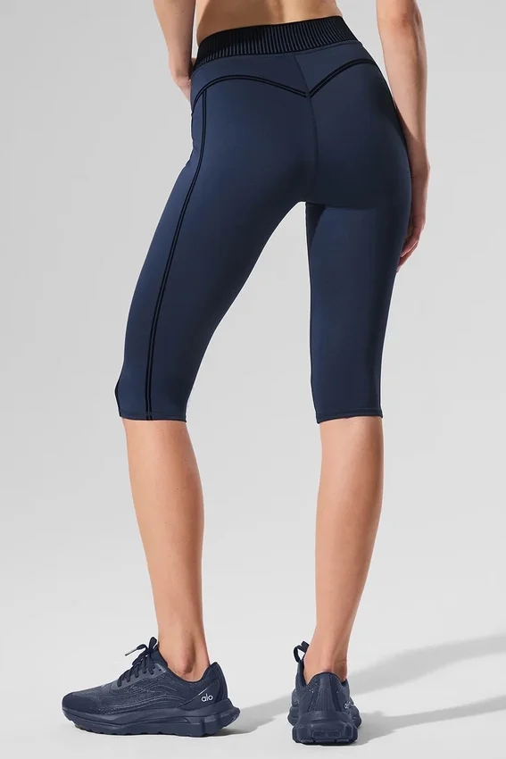 High-Waist Capri Pants from the Airlift Collection - Navy