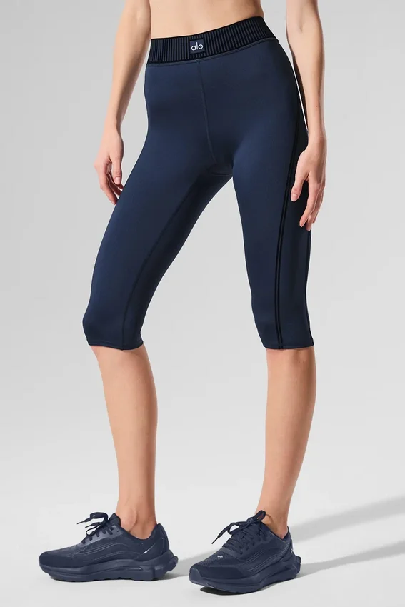 High-Waist Capri Pants from the Airlift Collection - Navy