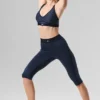 High-Waist Capri Pants from the Airlift Collection - Navy