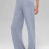 High-Waist Cashmere Wool New Class Wide Leg Pant - Winter Frost