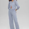 High-Waist Cashmere Wool New Class Wide Leg Pant - Winter Frost