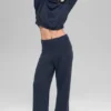 High-Waist Cashmere Wool Pantalón con corte ancho «New Class» - Azul marino