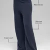High-Waist Cashmere Wool Pantalón con corte ancho «New Class» - Azul marino