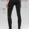 High-Waist Leggings sin costuras con ribete bicolor — Negro