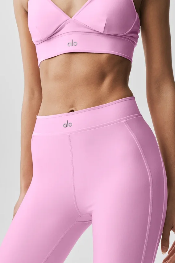 High-Waist Love Language Stirrup Leggings - Rosa Candy Heart