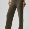 High-Waist New Class de pierna ancha, de lana y cachemira - Olive Tree