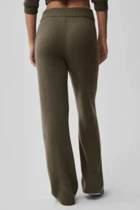 High-Waist New Class de pierna ancha, de lana y cachemira – Olive Tree
