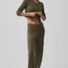 High-Waist New Class de pierna ancha, de lana y cachemira - Olive Tree
