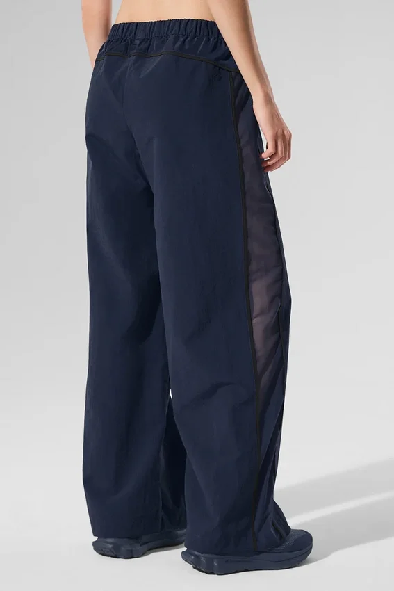 High-Waist Origin Wide Leg Track Pant - Azul marino/Negro