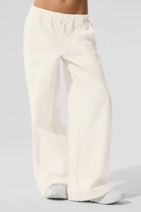 High-Waist Origin Wide Leg Track Pant - Marfil