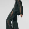 High-Waist Origin Wide Leg Track Pant - Verde carbón