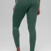 High-Waist Race Pace 7/8 Leggings con diseño Airbrush — Verde trébol/Blanco