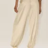 High-Waist Radiance Pant de mezcla de seda - Beige arena