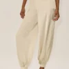High-Waist Radiance Pant de mezcla de seda - Beige arena