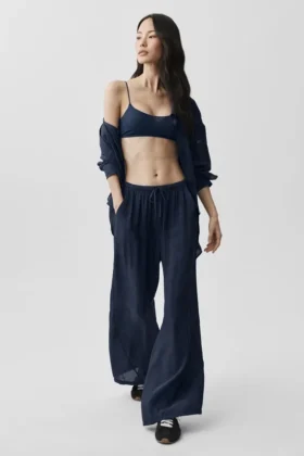 High-Waist semitransparente «Golden Hour» - Azul marino
