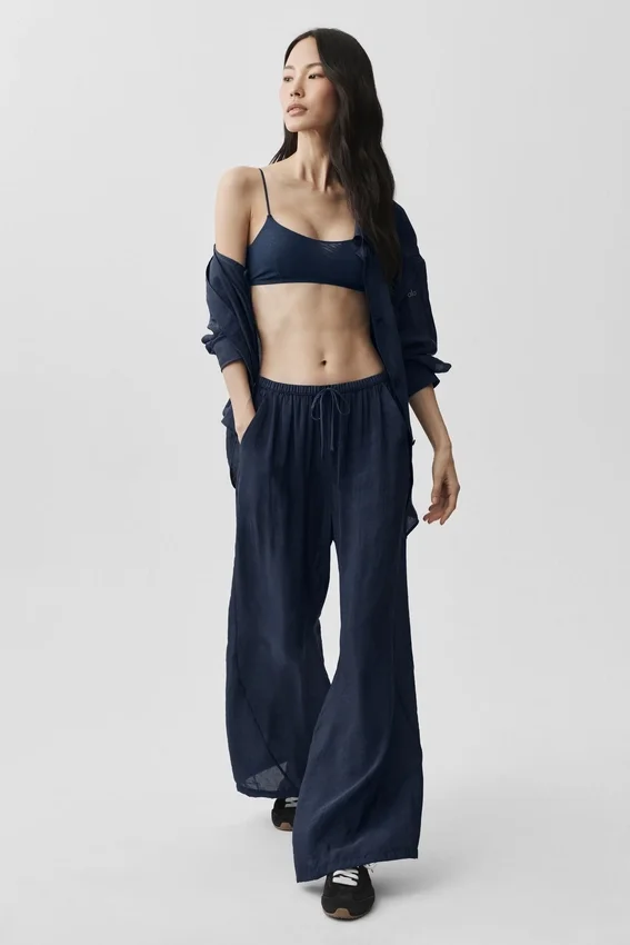 High-Waist semitransparente «Golden Hour» - Azul marino
