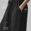 High-Waist Straight Leg Pant «Golden Hour», semitransparente — Negro
