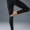 High-Waist Sunray Leggings de Alosoft - Negro/Blanco