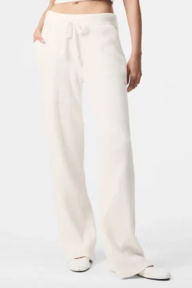 High-Waist Wide Leg Pant «Snuggle up Jersé» - Marfil