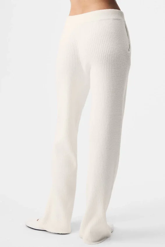 High-Waist Wide Leg Pant «Snuggle up Jersé» - Marfil