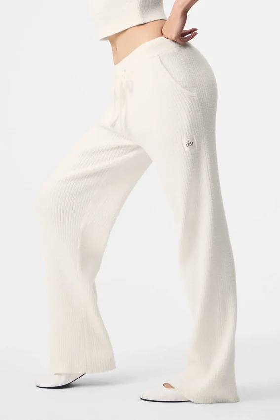 High-Waist Wide Leg Pant «Snuggle up Jersé» - Marfil