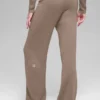 High-Waist Wool Cashmere Wide Leg Pant - Chai Latte