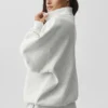 Jersey Accolade con cremallera de 1/4 - Blanco jaspeado