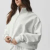 Jersey Accolade con cremallera de 1/4 - Blanco jaspeado