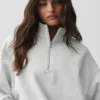 Jersey Accolade con cremallera de 1/4 - Blanco jaspeado