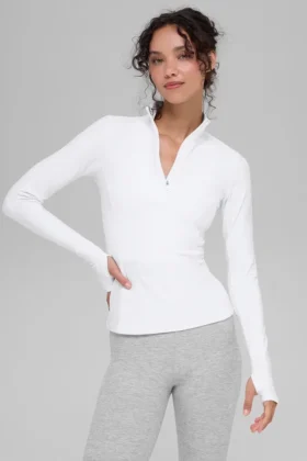 Jersey Alosoft Rapid con media cremallera - Blanco